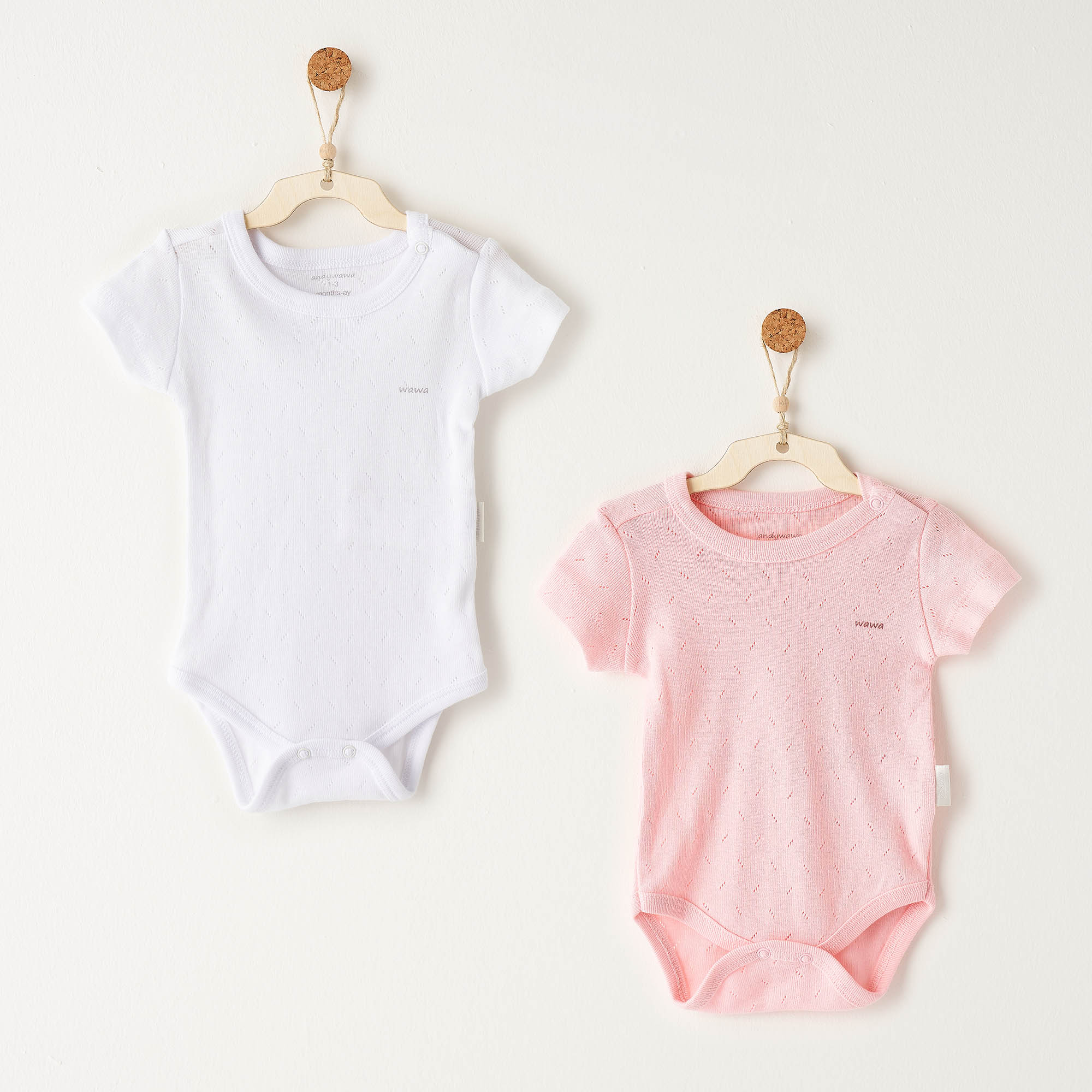 Bebek Body 2 Pcs Short Sleeve Body Jacquard Basic