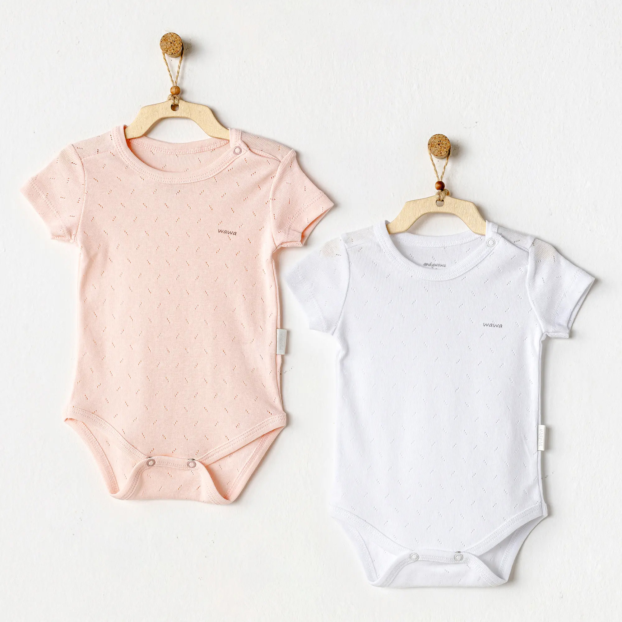 Bebek Body 2 Pcs Short Sleeve Body Jacquard Basic