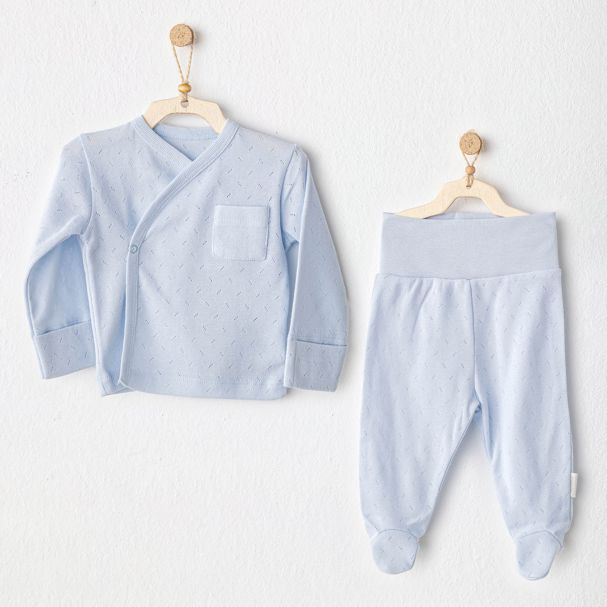 Bebek Zibin Takim 2 Pcs Side Snap Set Jacquard Basic