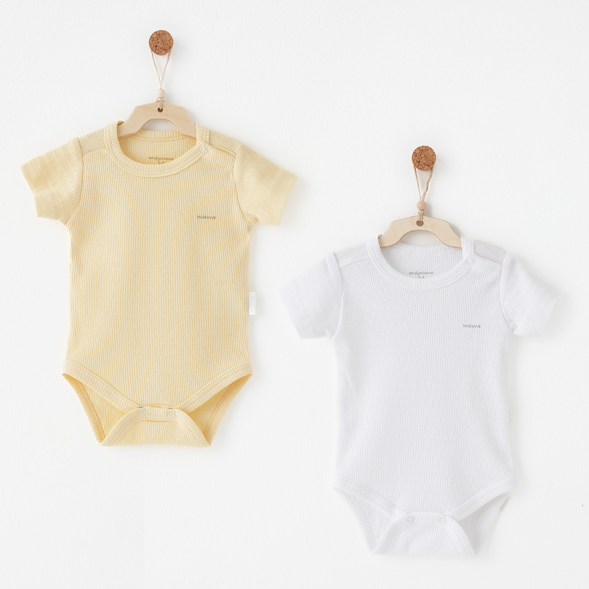 Bebek Body 2 Pcs Short Sleeve Body Jacquard Special Modal