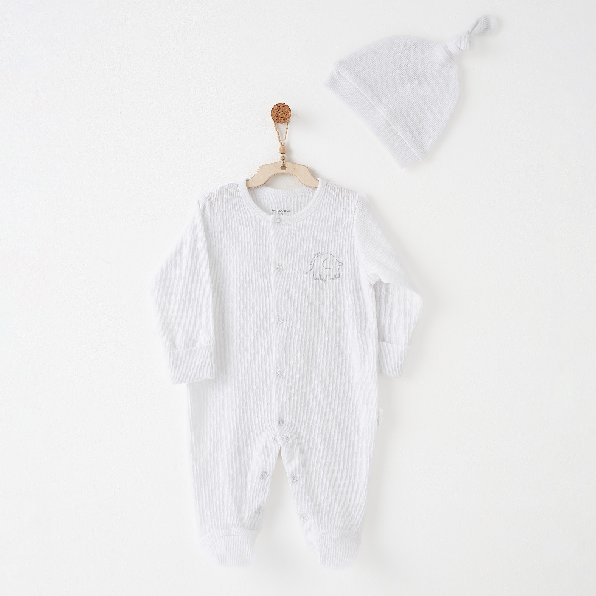 Bebek Tulum Takim Romper Band Set Jacquard Special Modal