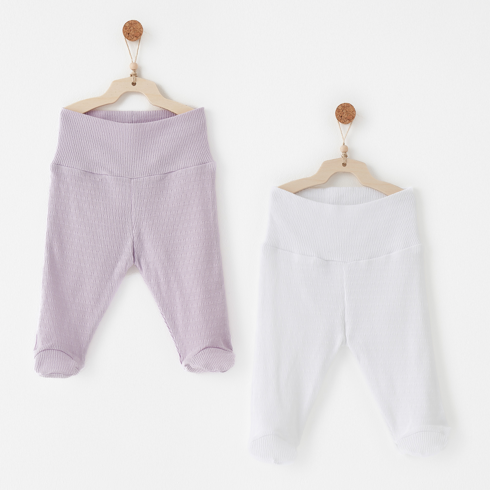 Bebek Patikli Pantolon 2 Pcs Footed Pants Jacquard Special Modal