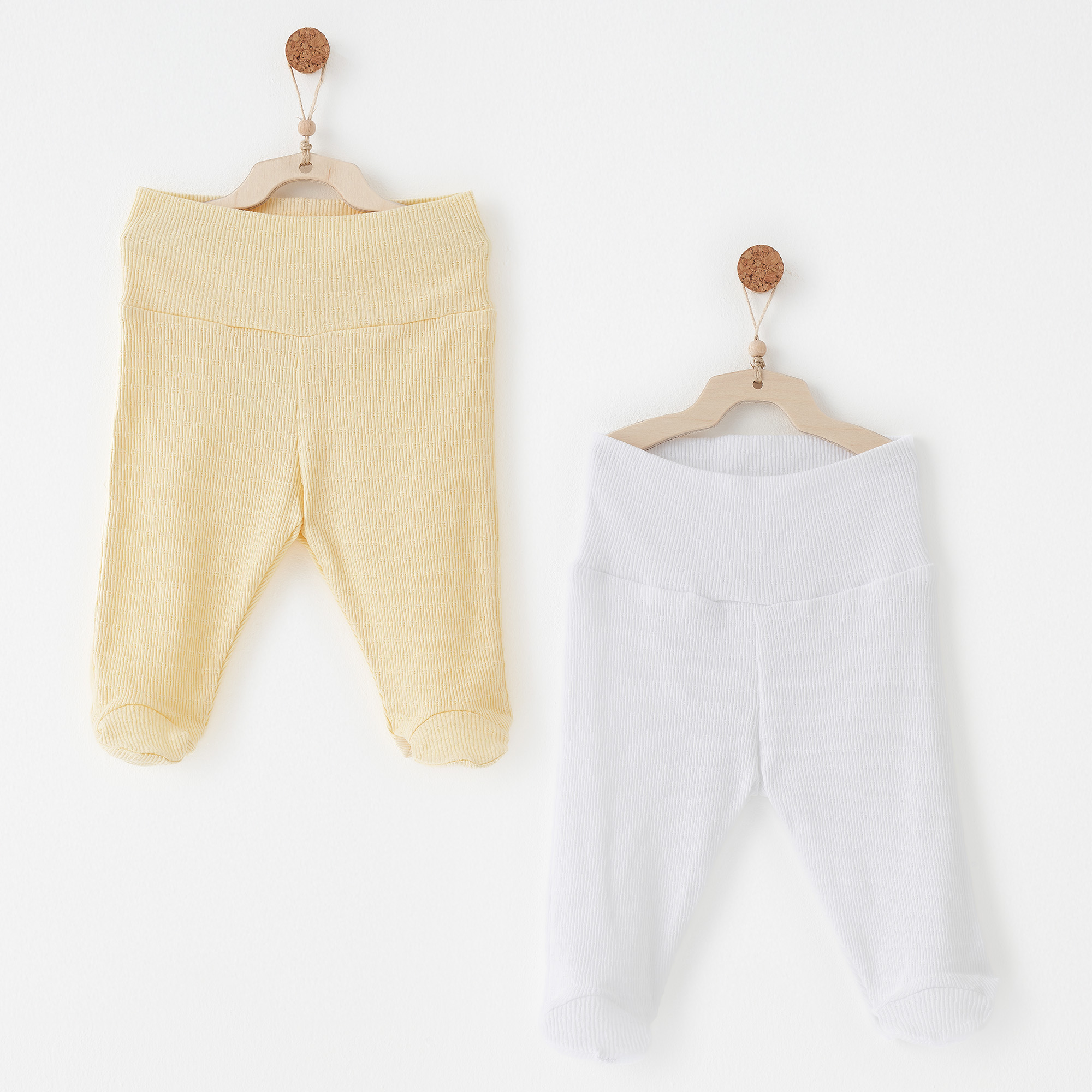 Bebek Patikli Pantolon 2 Pcs Footed Pants Jacquard Special Modal