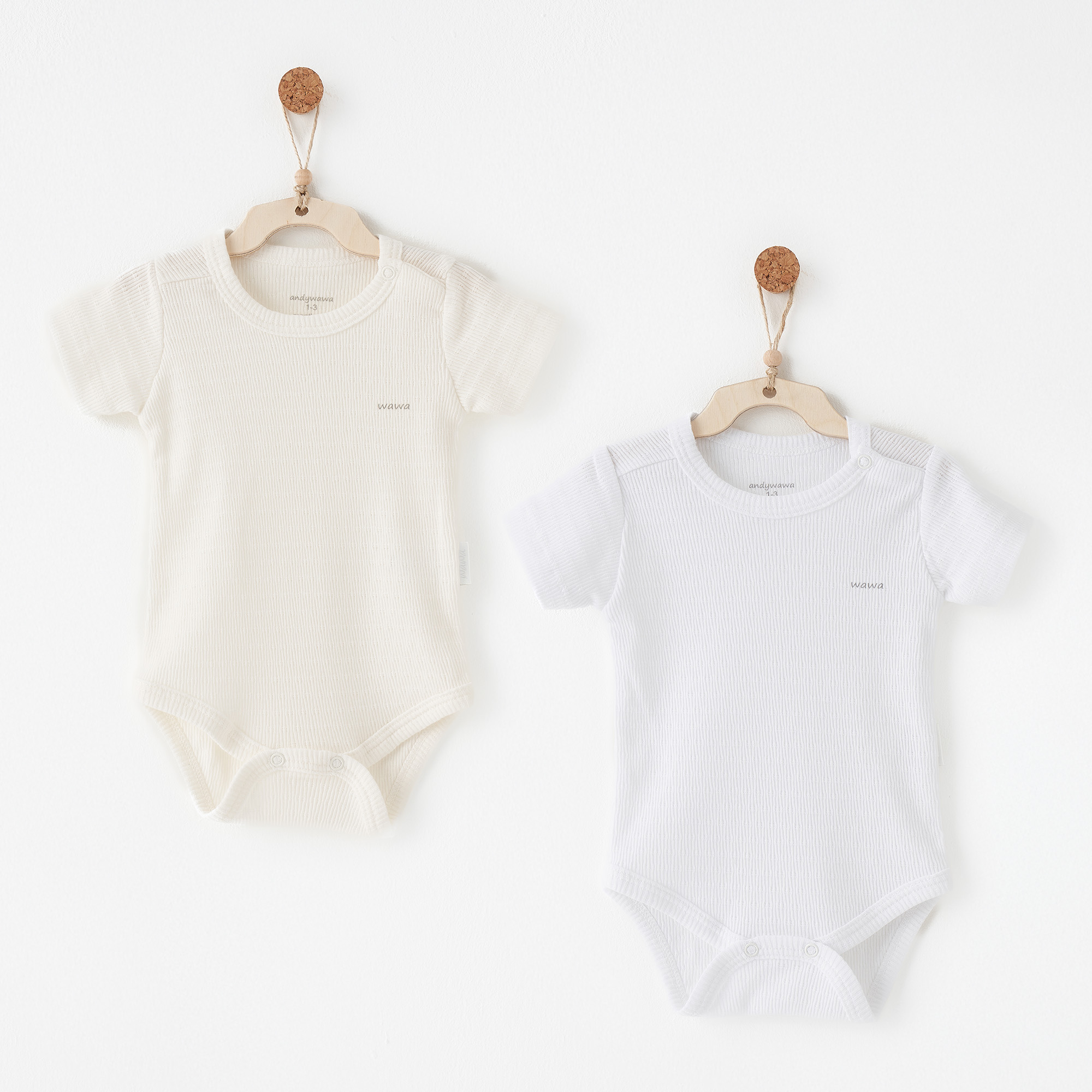 Bebek Body 2 Pcs Short Sleeve Body Jacquard Special Modal